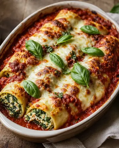 Spinach Ricotta Cannelloni
