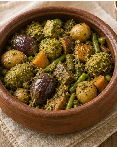 Undhiyu (Steamed Muthia)