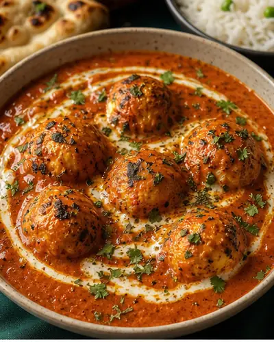 Baked Paneer Koftas in Curry