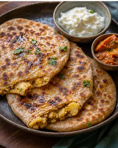 Aloo Stuffed Paratha (Hung Curd HP)