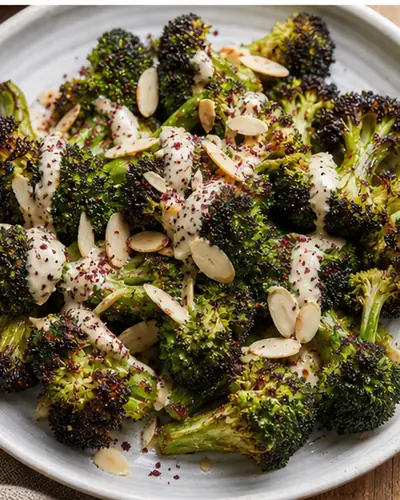 Charred Broccoli with Tahini Lemon