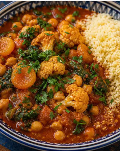 Moroccan Chickpea Cauliflower Stew