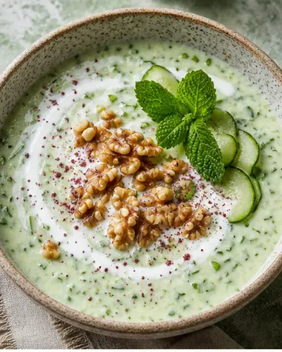 Chilled Cucumber Coconut Yogurt Soup