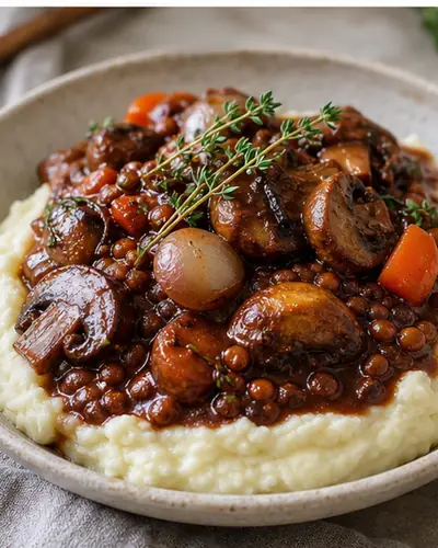 Mushroom Bourguignon