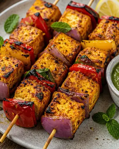 Tofu Paneer Tikka Skewers