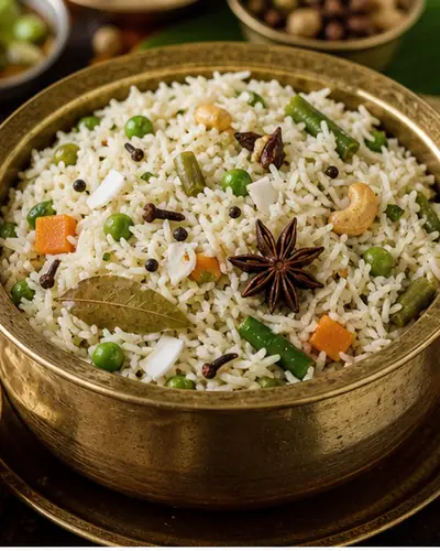 South Indian Coconut Veg Pulao