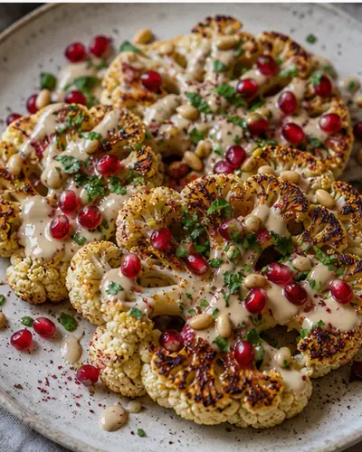 Roasted Cauliflower Steaks with Tahini