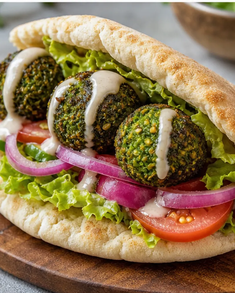 Spinach Falafel Pita