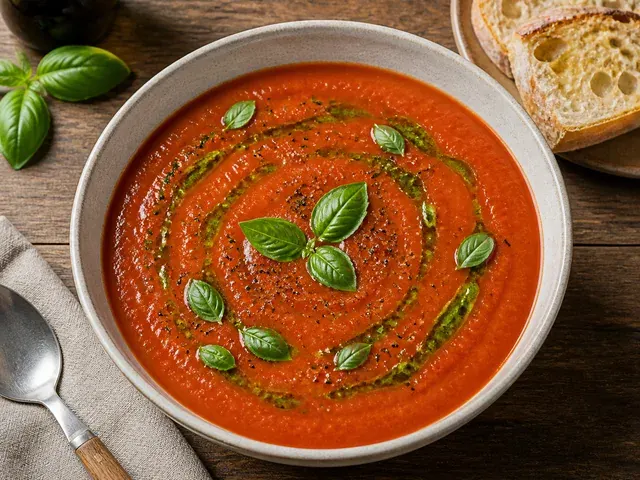 Rustic Vegan Tomato-Basil Soup